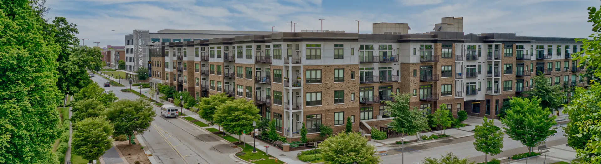 exterior of Continuum Apartments in the daylight